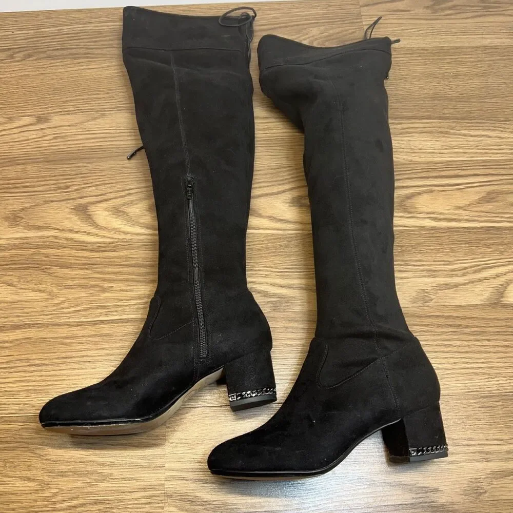 Michael Kors Braden OTK Over Knee Boot Black Faux Suede Women’s‎ Size 6.5M